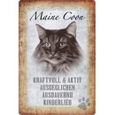 Schild Spruch "Maine Coon, kinderlieb...