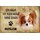 Schild Spruch "Haus kein Heim ohne Papillon" Hund 20 x 30 cm 