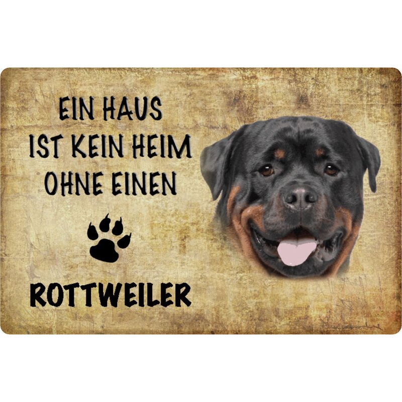 Schild Spruch Haus Kein Heim Ohne Rottweiler Hund 20 X 30 Cm 7 99