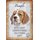 Schild Spruch "Beagle, intelligent zielstrebig sanft" Hund 20 x 30 cm 