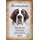 Schild Spruch "Bernhardiner, freundlich wachsam" Hund 20 x 30 cm