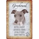 Schild Spruch Greyhound, intelligent athletisch Hund 20 x...