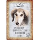 Schild Spruch "Saluki, intelligent reserviert...
