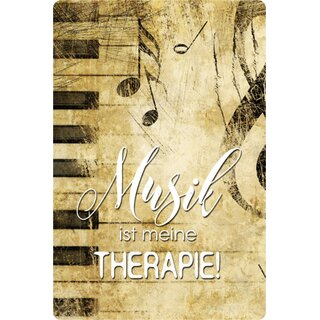 Schild Spruch "Musik ist meine Therapie" 20 x 30 cm 