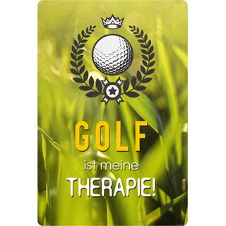 Schild Spruch "Golf ist meine Therapie" 20 x 30 cm 