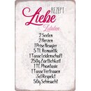 Schild Spruch "Rezept Liebe Zutaten" 20 x 30 cm