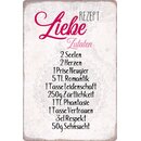 Schild Spruch "Rezept Liebe Zutaten" 20 x 30 cm 