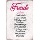 Schild Spruch "Rezept Freude Zutaten" 20 x 30 cm