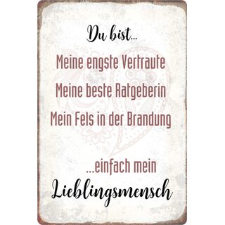Schild Spruch "bist Vertraute, Ratgeberin, Fels, Lieblingsmensch" 20 x 30 cm