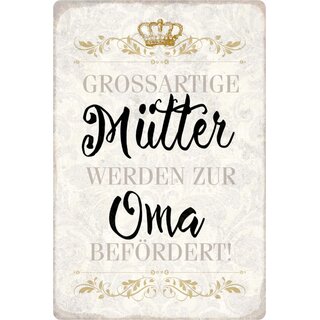 Schild Spruch "Großartige Mütter werden zur Oma befördert" 20 x 30 cm