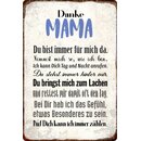 Schild Spruch "Danke Mama, immer da Lachen...