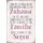 Schild Spruch "Ort Zuhause, Teil wundervolles Familie, Segen" 20 x 30 cm