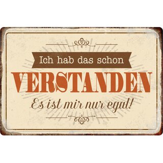 Schild Spruch "hab schon verstanden, ist mir nur egal" 20 x 30 cm 