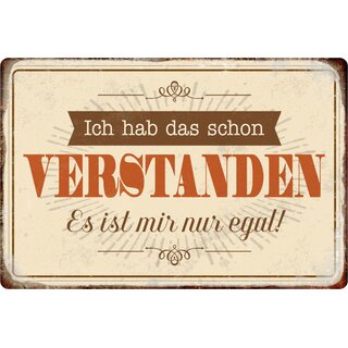 Targa In Metallo ‘Verstanden Aber Egal’ – 17x22 Cm, Alluminio, Made In Germany