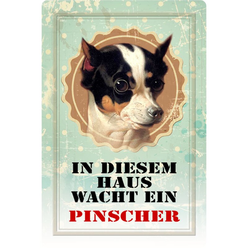 Miniatur Pinscher Surfbrett Wandschild – 12,7x40,6 Cm, Aus MDF, Für Innen