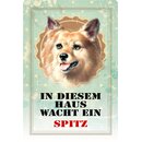 Schild Spruch "In diesem Haus wacht ein Spitz"...