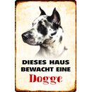 Schild Spruch "Dieses Haus bewacht eine Dogge"...