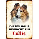 Schild Spruch "Dieses Haus bewacht ein Collie"...