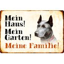 Schild Spruch "Mein Haus, Garten, Familie"...