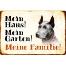 Schild Spruch "Mein Haus, Garten, Familie"...