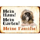 Schild Spruch Mein Haus, Garten, Familie Yorkshire Hund...