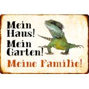 Schild Spruch "Mein Haus, Garten, Familie"...
