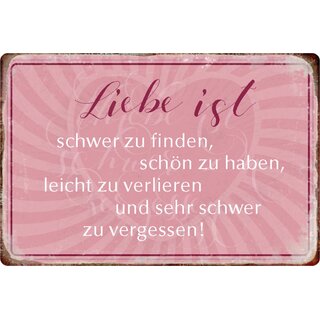 Schild Spruch "Liebe finden, haben, verlieren, vergessen" 20 x 30 cm