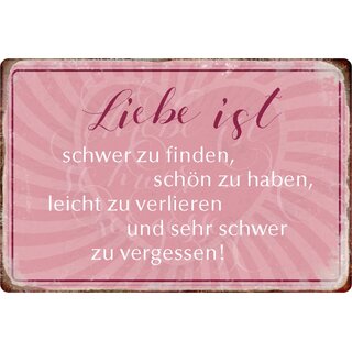 Schild Spruch "Liebe finden, haben, verlieren, vergessen" 20 x 30 cm 