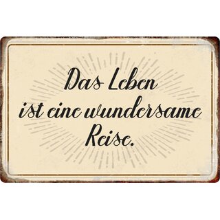 Schild Spruch "Das Leben ist eine wundersame Reise" 20 x 30 cm