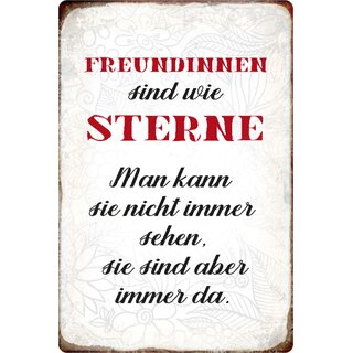 Schild Spruch "Freundinnen wie Sterne, nicht sehen immer da" 20 x 30 cm 