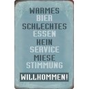 Schild Spruch "Warmes Bier, schlechtes Essen,...