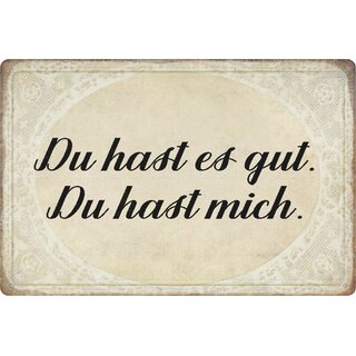 Schild Spruch "Du hast es gut, du hast mich" vintage 20 x 30 cm 