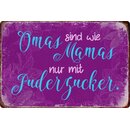 Schild Spruch "Omas Mamas mit Puderzucker" lila...