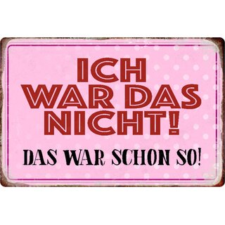 Schild Spruch "Ich war das nicht, das war schon so" 20 x 30 cm 