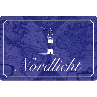 Schild Spruch "Nordlicht"Marine blau Leuchtturm 20 x 30 cm 