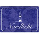 Schild Spruch NordlichtMarine blau Leuchtturm 20 x 30 cm 
