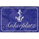 Schild Spruch "Ankerplatz" Marine blau Anker 20...