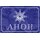 Schild Spruch "Ahoi" Marine blau Steuerrad 20 x 30 cm