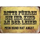 Schild Spruch "Bitte führen Sie Kind an Leine,...