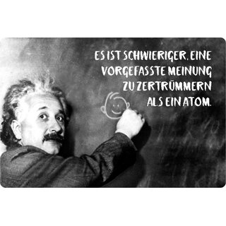 Schild Spruch "schwieriger Meinung zertrümmern Atom" Einstein 20 x 30 cm 