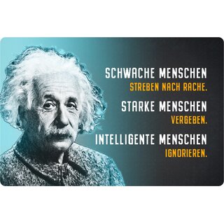 Schild Spruch "schwache starke intelligente Menschen" Einstein blau 20 x 30 cm