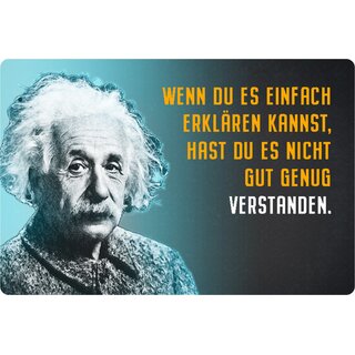 Schild Spruch "einfach erklären kannst, nicht genug verstanden" Einstein 20 x 30 cm