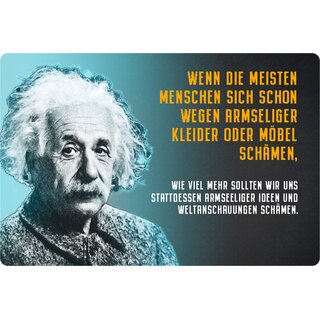 Schild Spruch "Menschen Kleider schämen, armseelig Ideen" Einstein 20 x 30 cm 