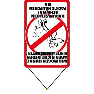 Schild Spruch "mögen Hunde, nicht Hinterlassenschaften, kein Schwein" 20 x 30 cm Blechschild mit Kordel