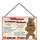 Schild Spruch "Willkommen Zuhause, ich wohne hier" Hund 20 x 30 cm Blechschild mit Kordel