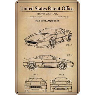 Schild Motiv "Auto Design Motor Car Italy 1999" 20 x 30 cm