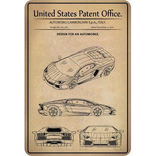 Schild Motiv "Auto Design Automobile 2012" 20 x 30 cm