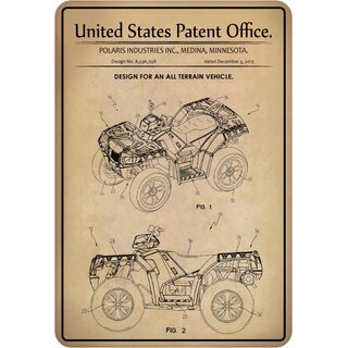 Schild Motiv "Auto Design All Terrain Vehicle 2013" 20 x 30 cm