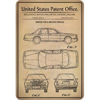 Schild Motiv "Auto Design-Motor Vehicle 1996" 20 x 30 cm