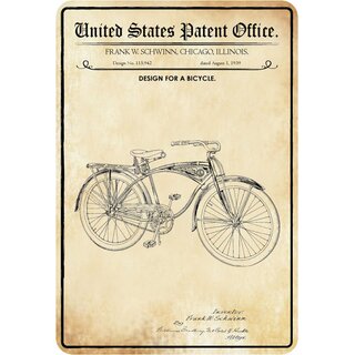 Schild Motiv "Fahrrad Design Bicycle 1939" 20 x 30 cm